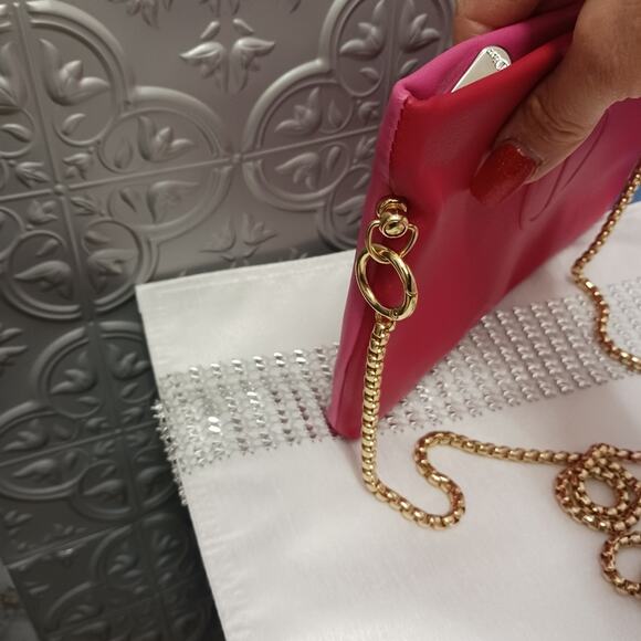 DIOR Crossbody Red Pink REVERSIBLE Shoulder Bag Flat Beaute Cosmetic Converted - Picture 10 of 16